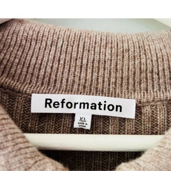 Reformation Fantino Cashmere Collared Cardigan Size XL - Picture 5 of 7